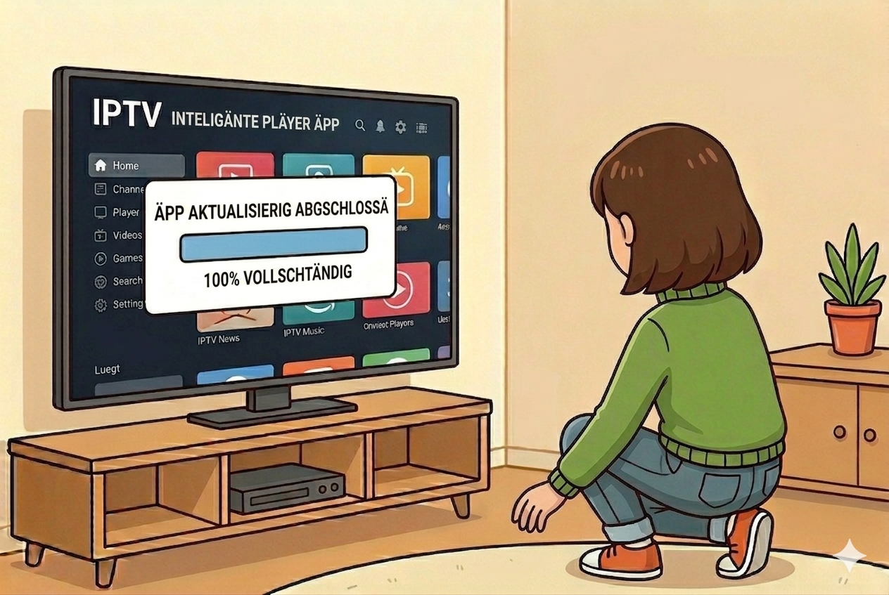 Frau schliesst LAN-Chabel am Router aa für en IPTV Smart Player Internet-Check.